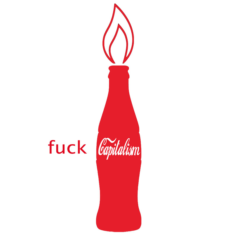 Coke bottle with flame