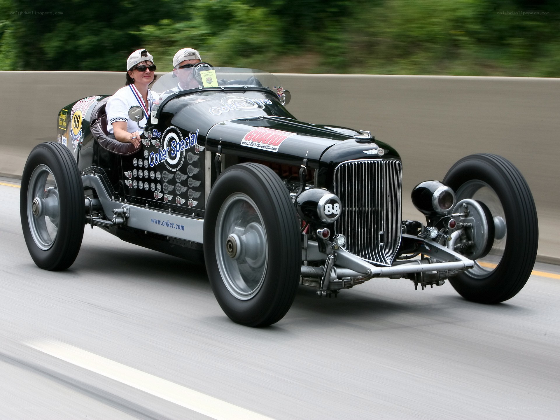 Coker Special race car on track