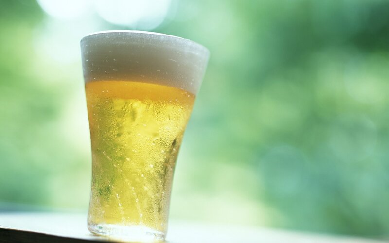 cold beer with foam