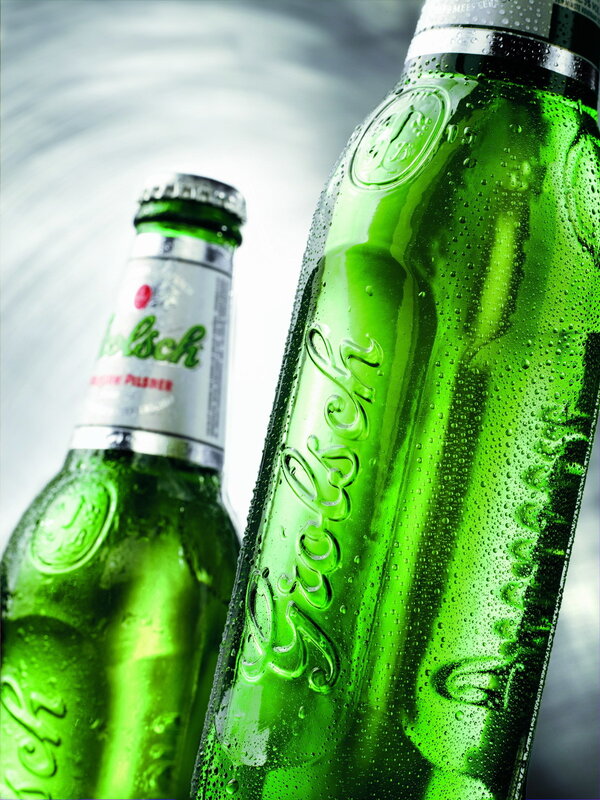 Cold Carlsberg beer bottles