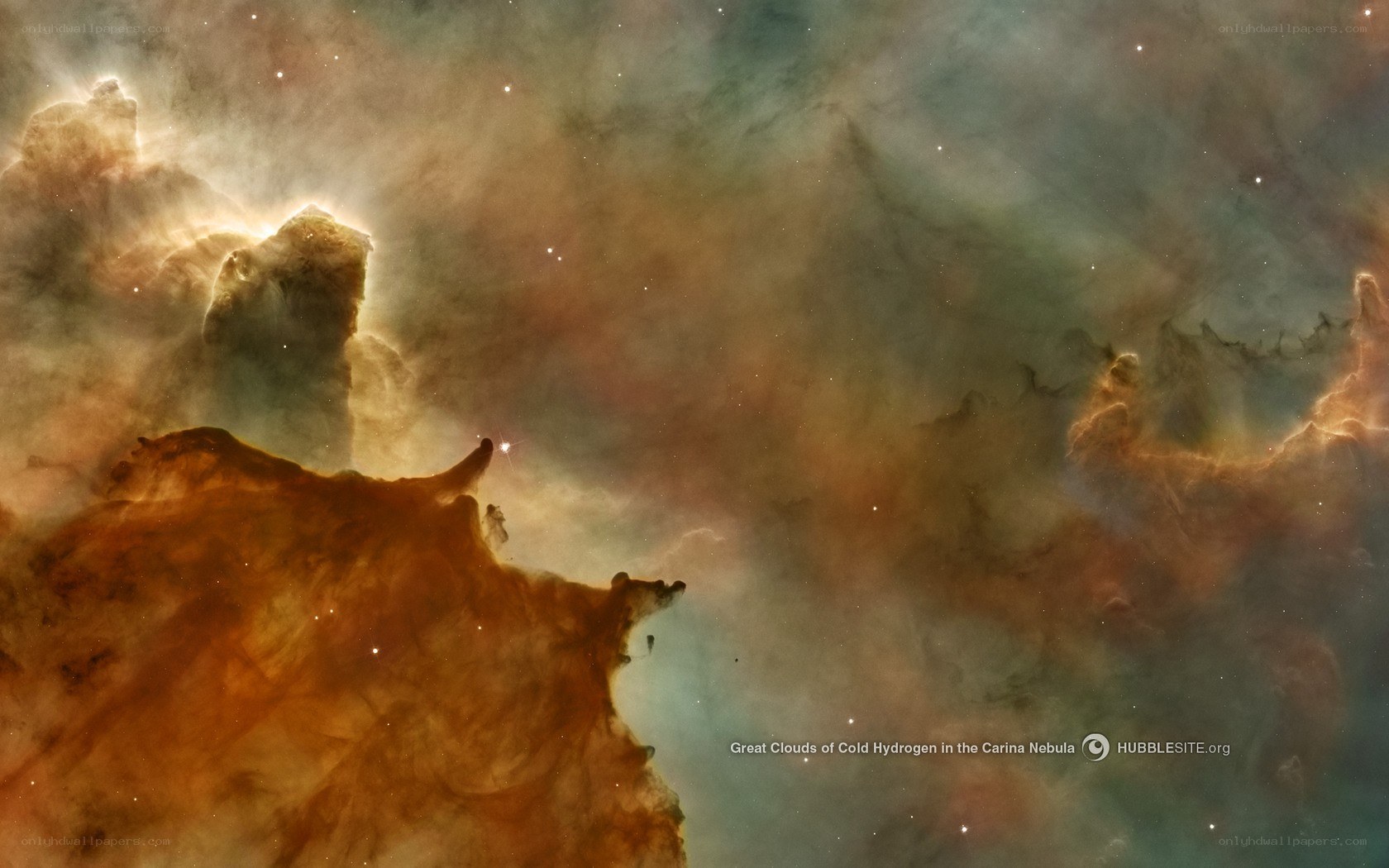 Cold Hydrogen Clouds in Carina Nebula