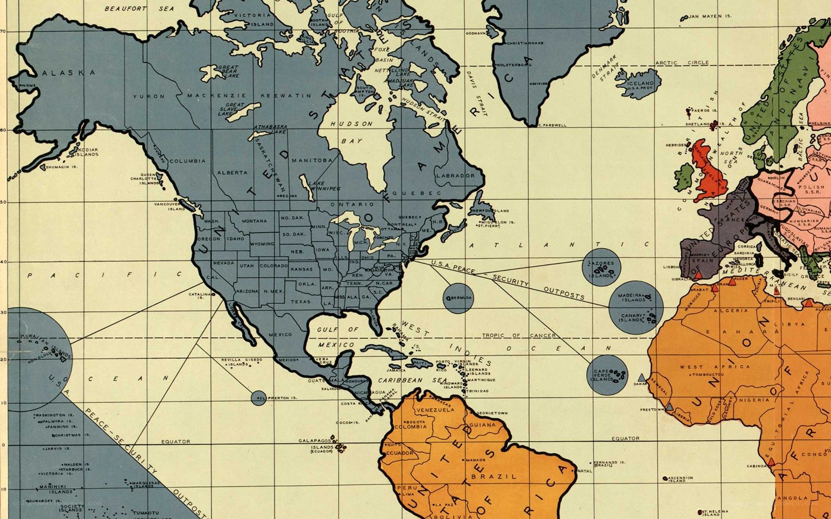 Cold War era world map