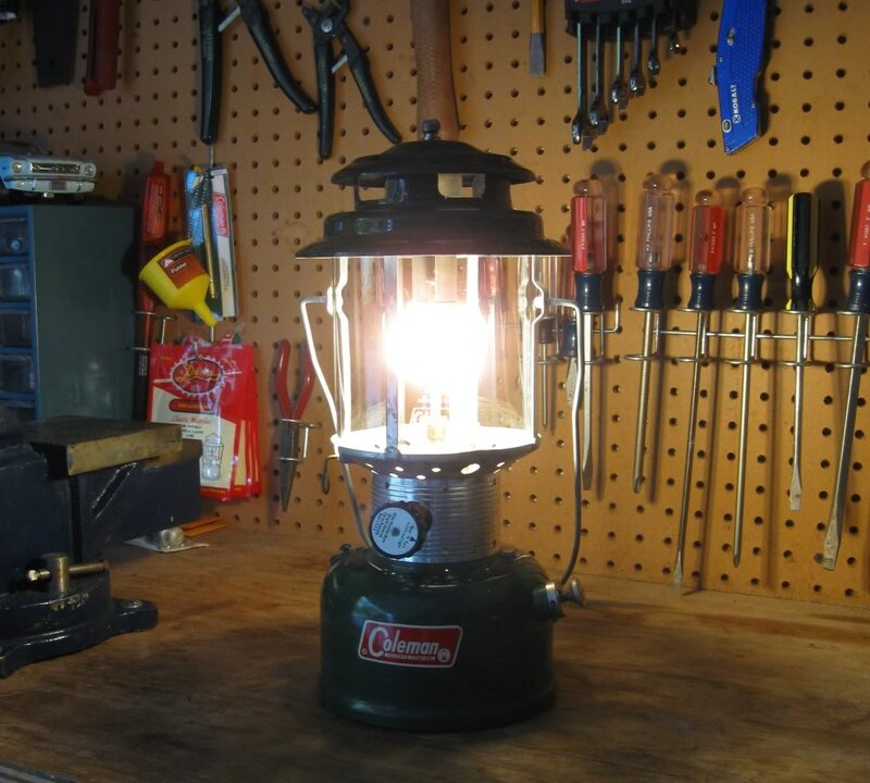Coleman Lantern on Workbench