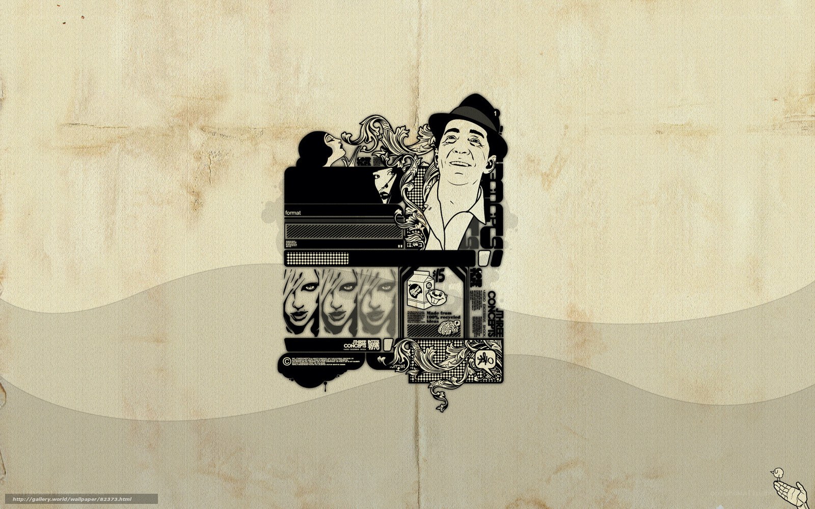 collage art with man and faces