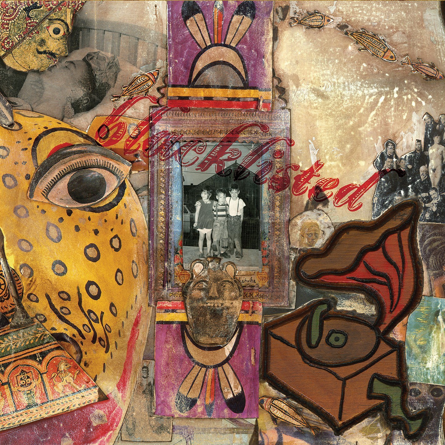 collage art with photo and text