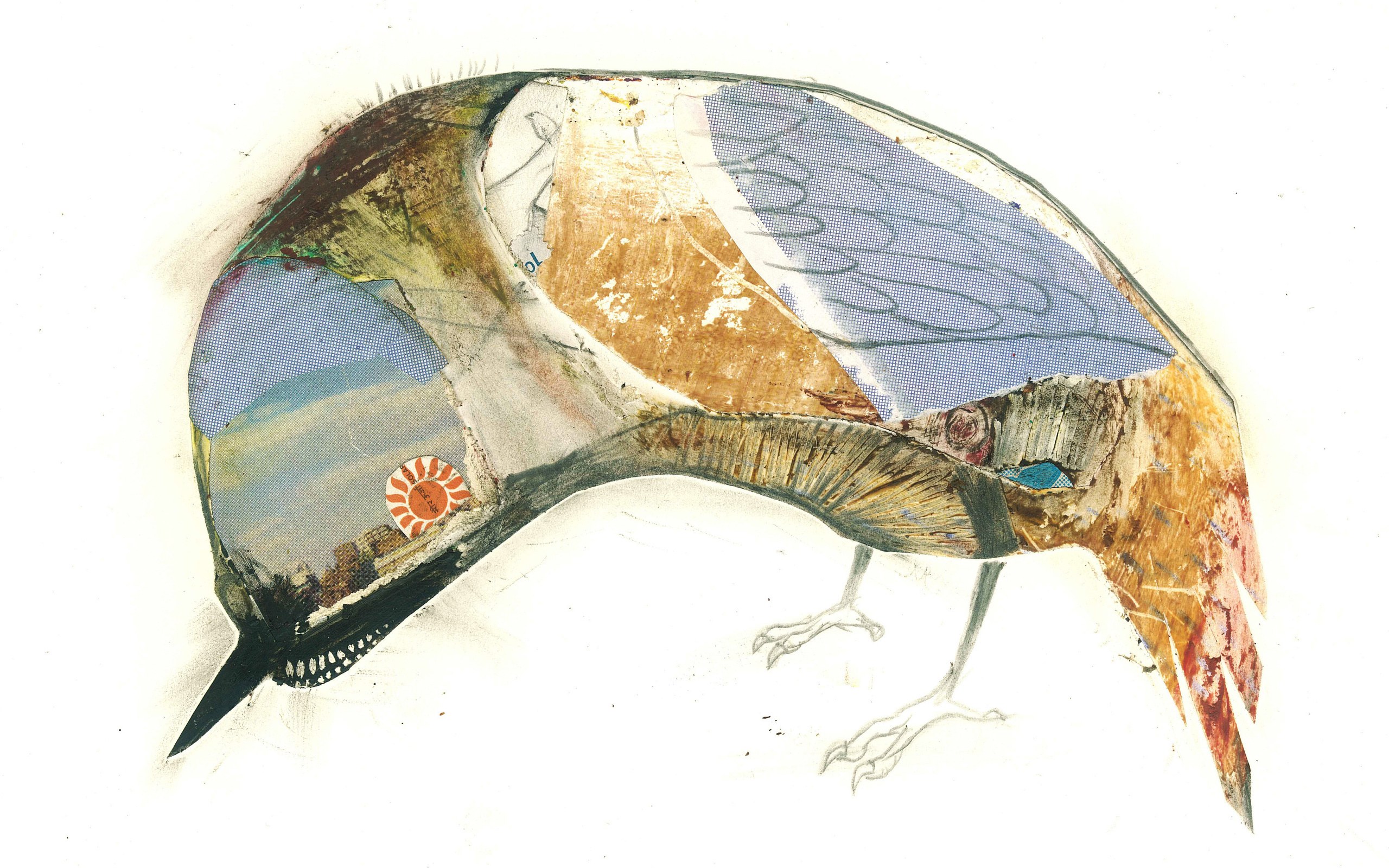 Collage bird artwork
