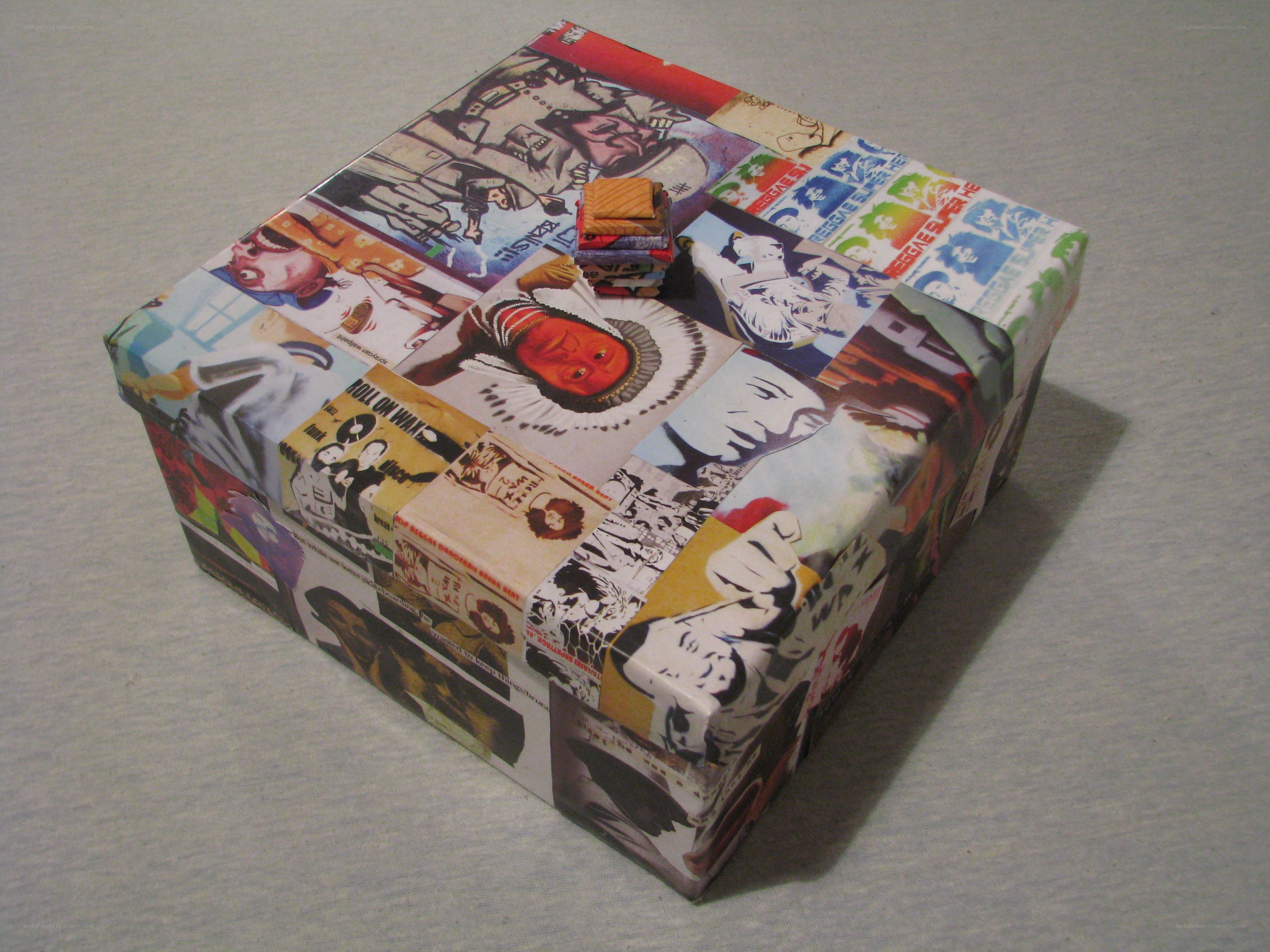 collage-decorated gift box