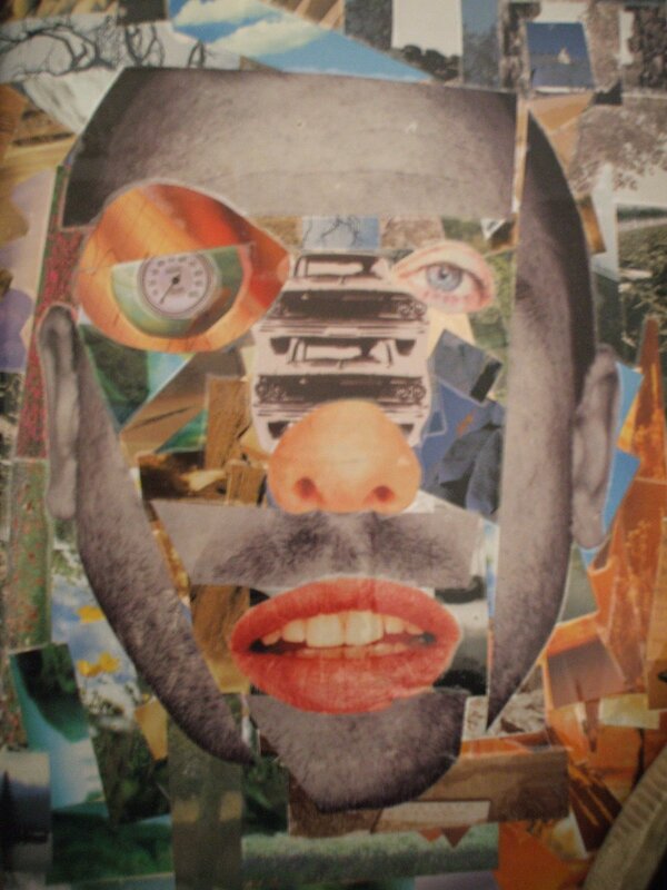 collage of a face