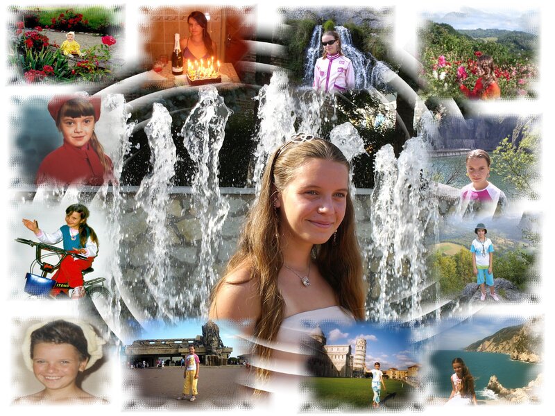 Collage of a girl's life moments