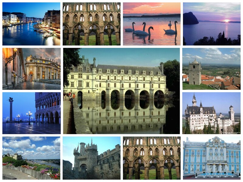 Collage of Castles and Landmarks
