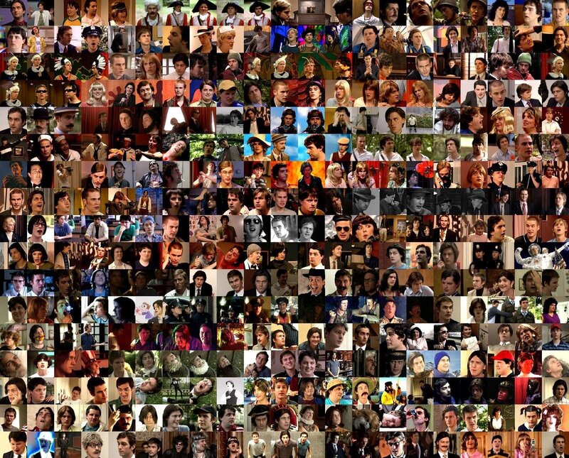 Collage of character faces