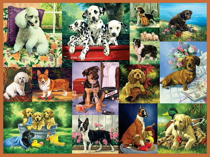 Collage of Dog Paintings