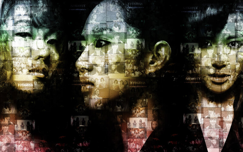 collage of faces and memories
