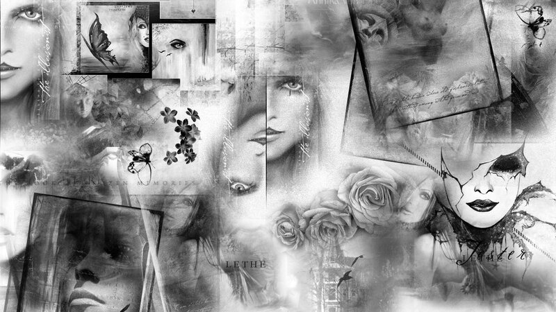 collage of gothic art and faces
