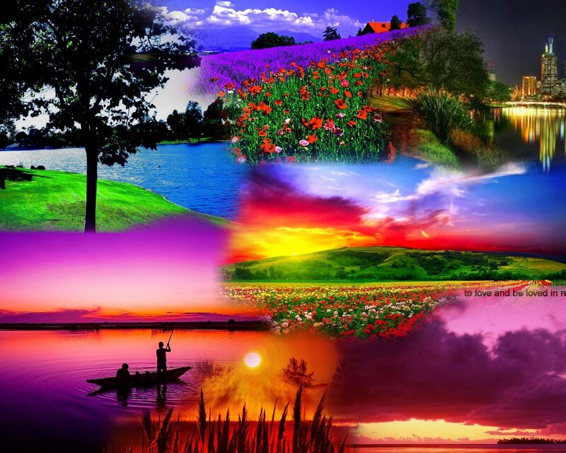 Collage of Landscapes — Purple
