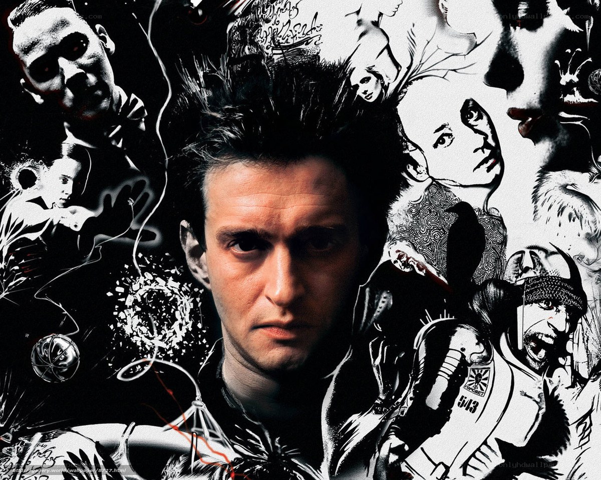collage of man with spiky hair