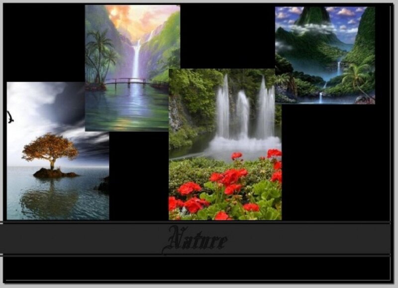 Collage of Nature Scenes — Green, Serene, Sunset, Digital Art