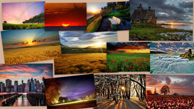 Collage of Nature Scenes — Orange