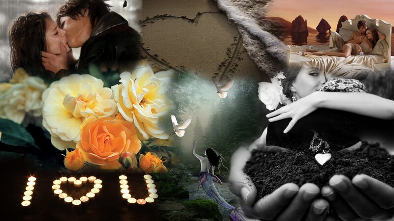 Collage of Romantic Scenes — Yellow