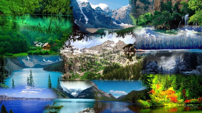 Collage of scenic landscapes