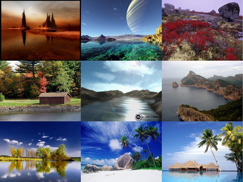 Collage of scenic landscapes