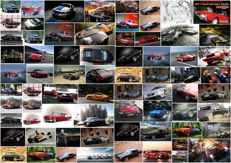 Collage of Sports Cars — Black