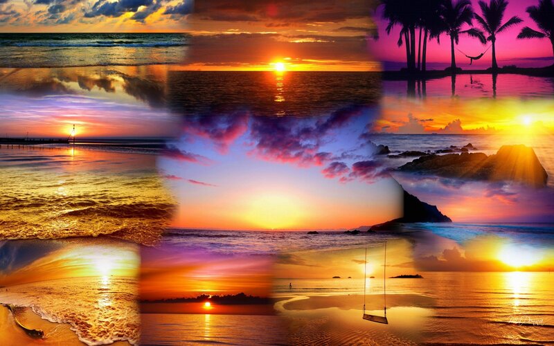 Collage of Sunset Scenes