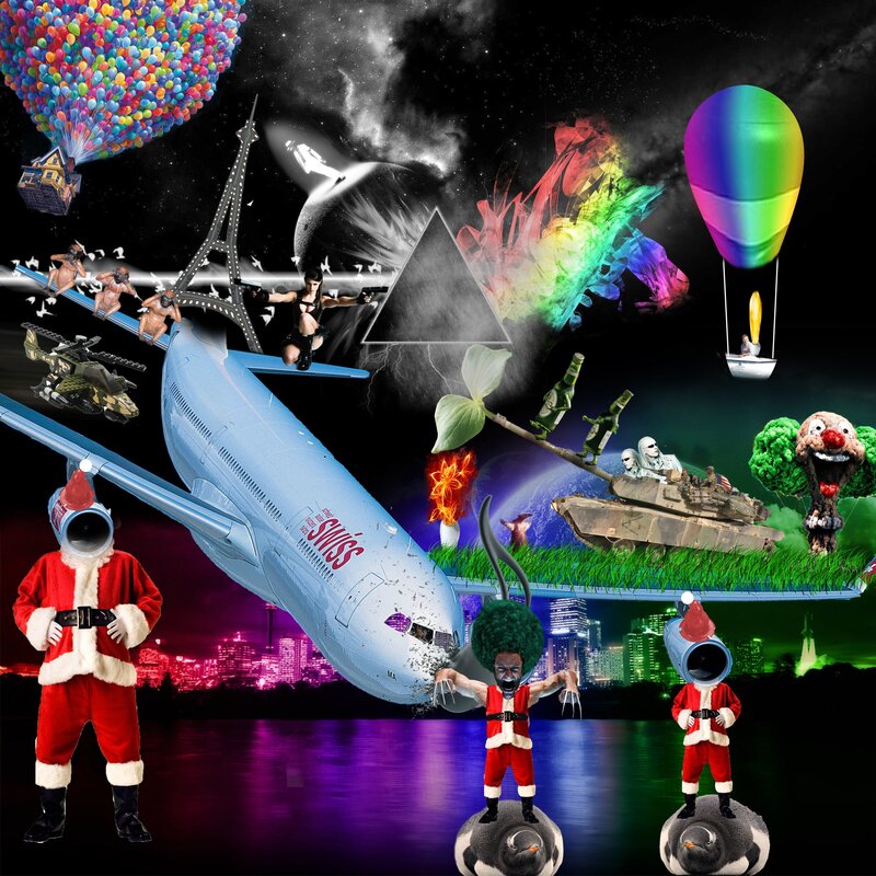 collage of surreal imagery