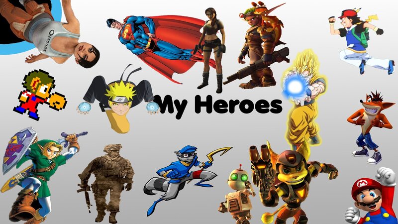 Collage of Video Game Characters — Gray