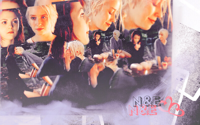 collage of women in forest