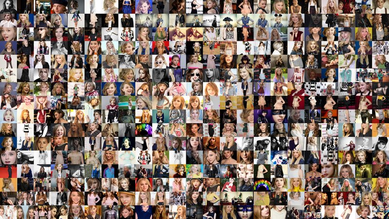 Collage of young actress photos