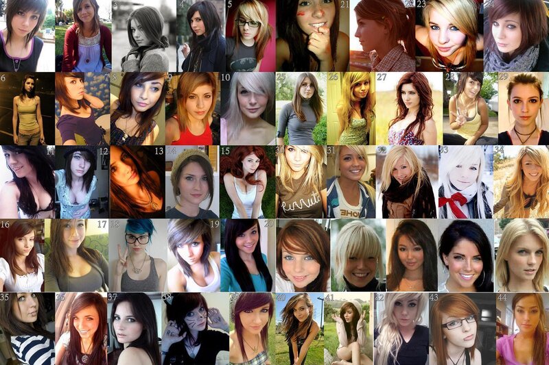 Collage of young women portraits