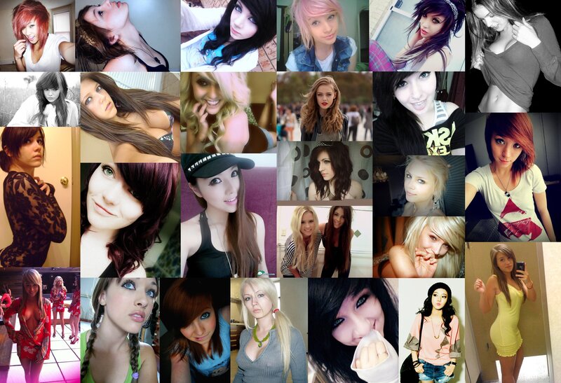Collage of young women with various hairstyles