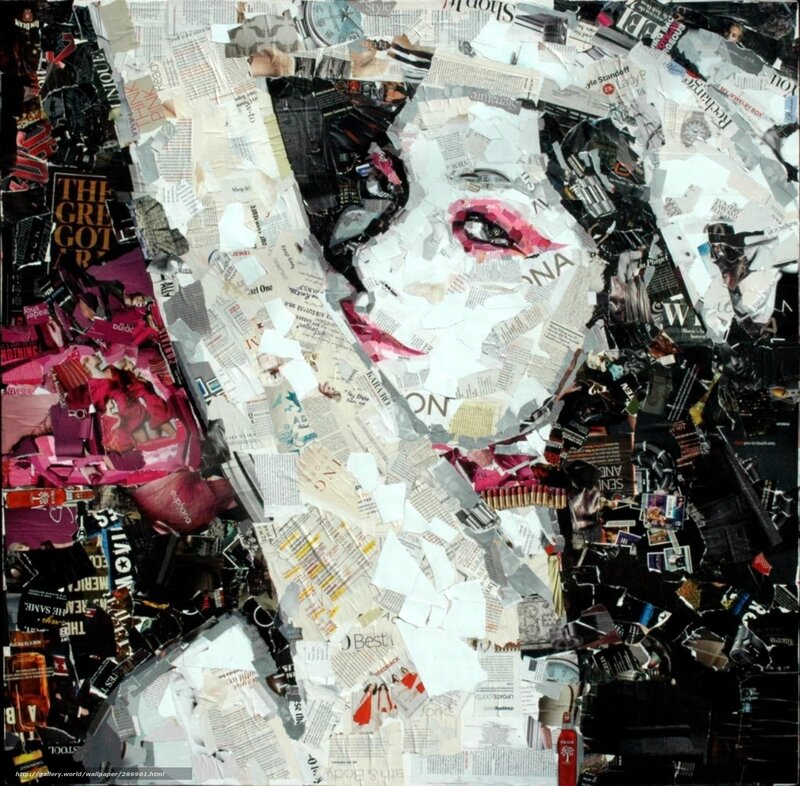collage portrait of a woman