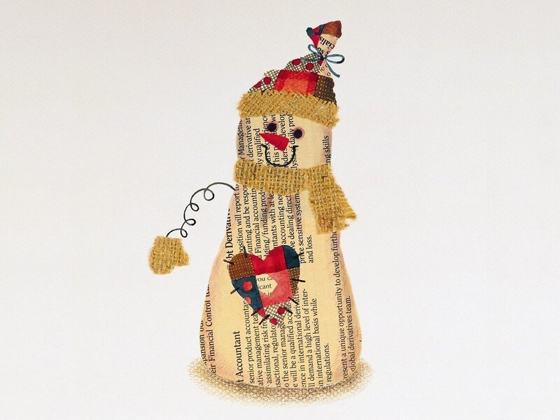 Collage Snowman Figure