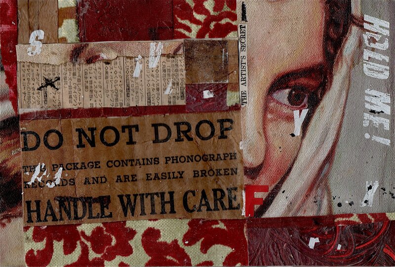 collage with face and text