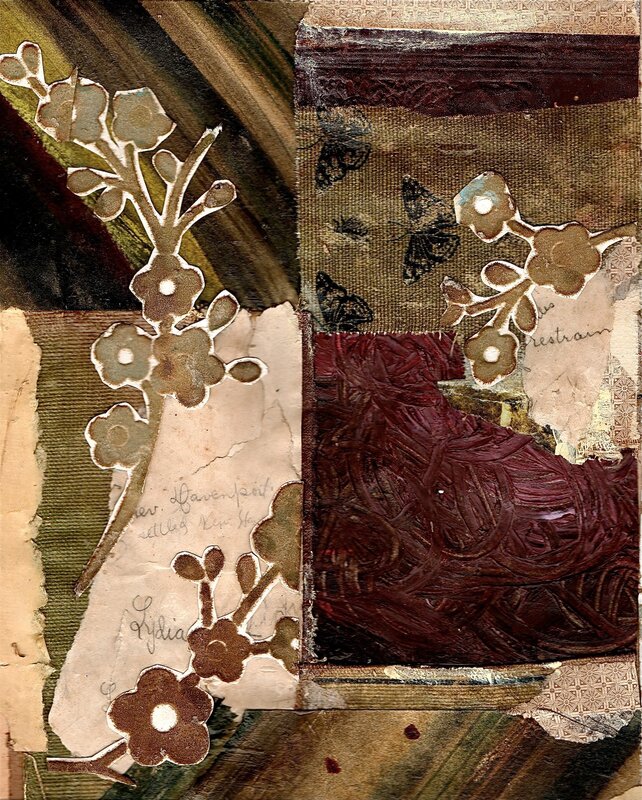 collage with floral cutouts