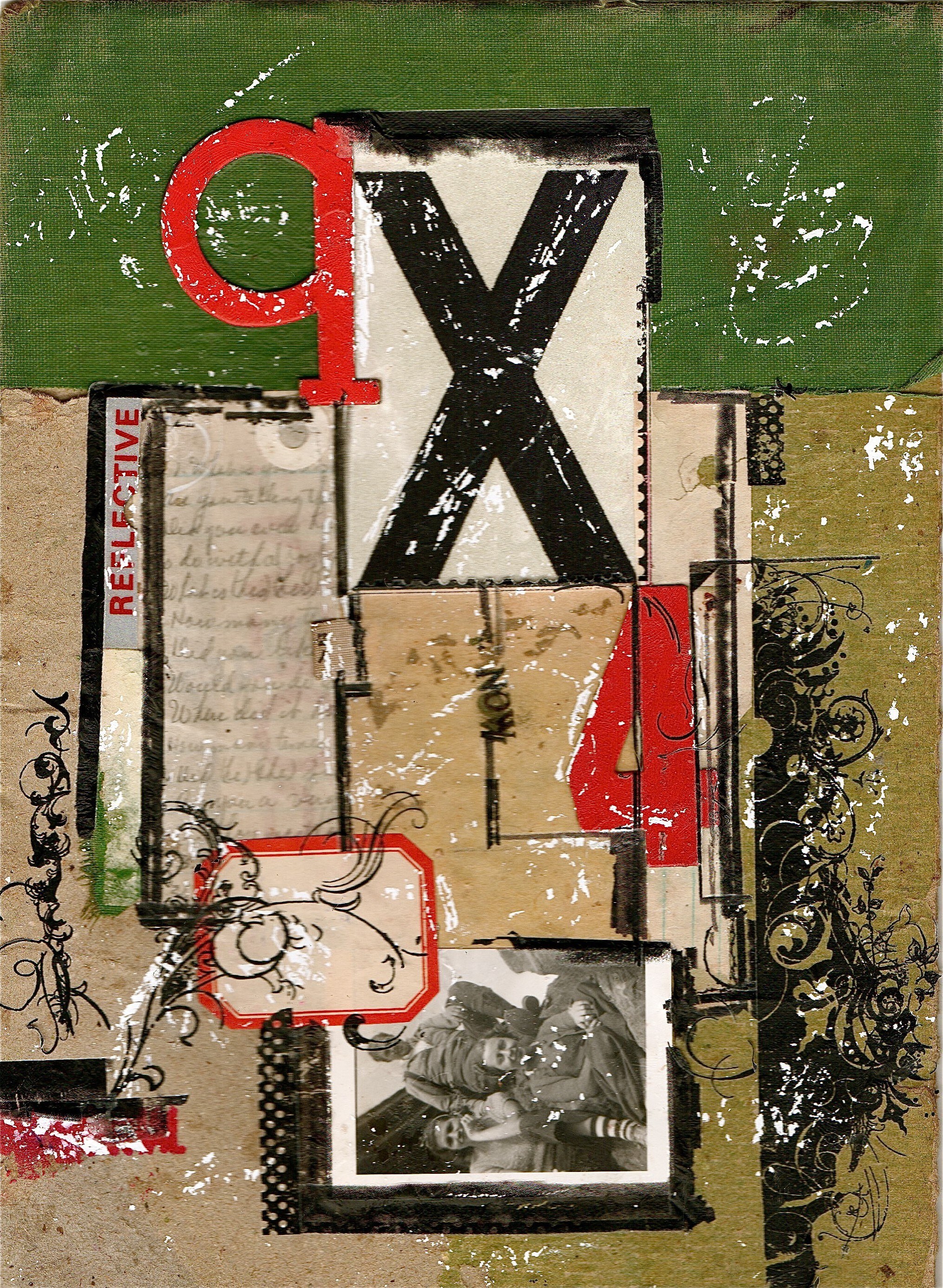 collage with letters and photo