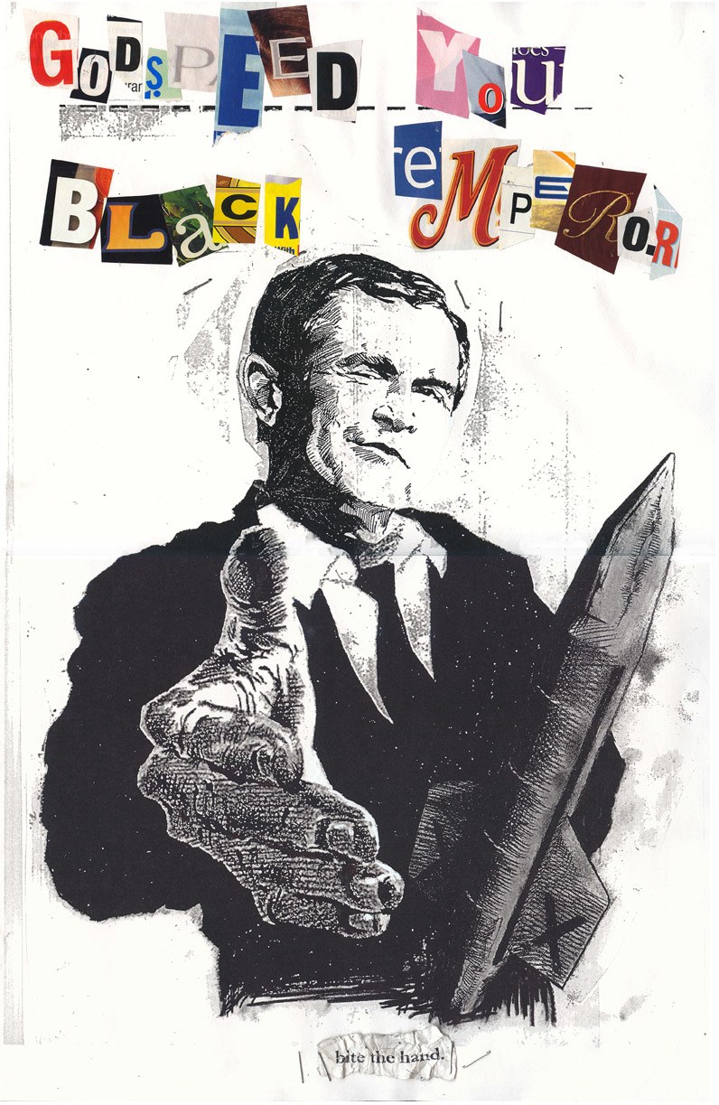 collage with man and missile