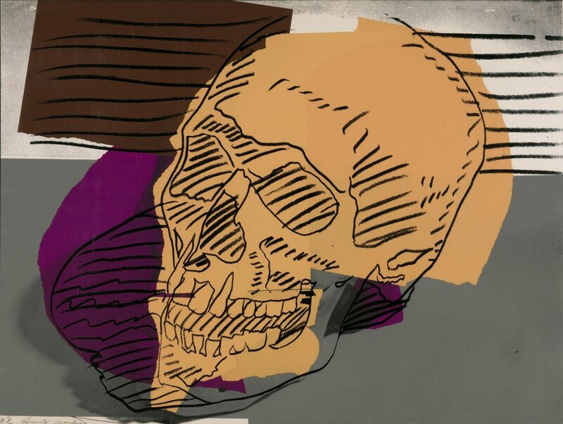 Collage with skull illustration