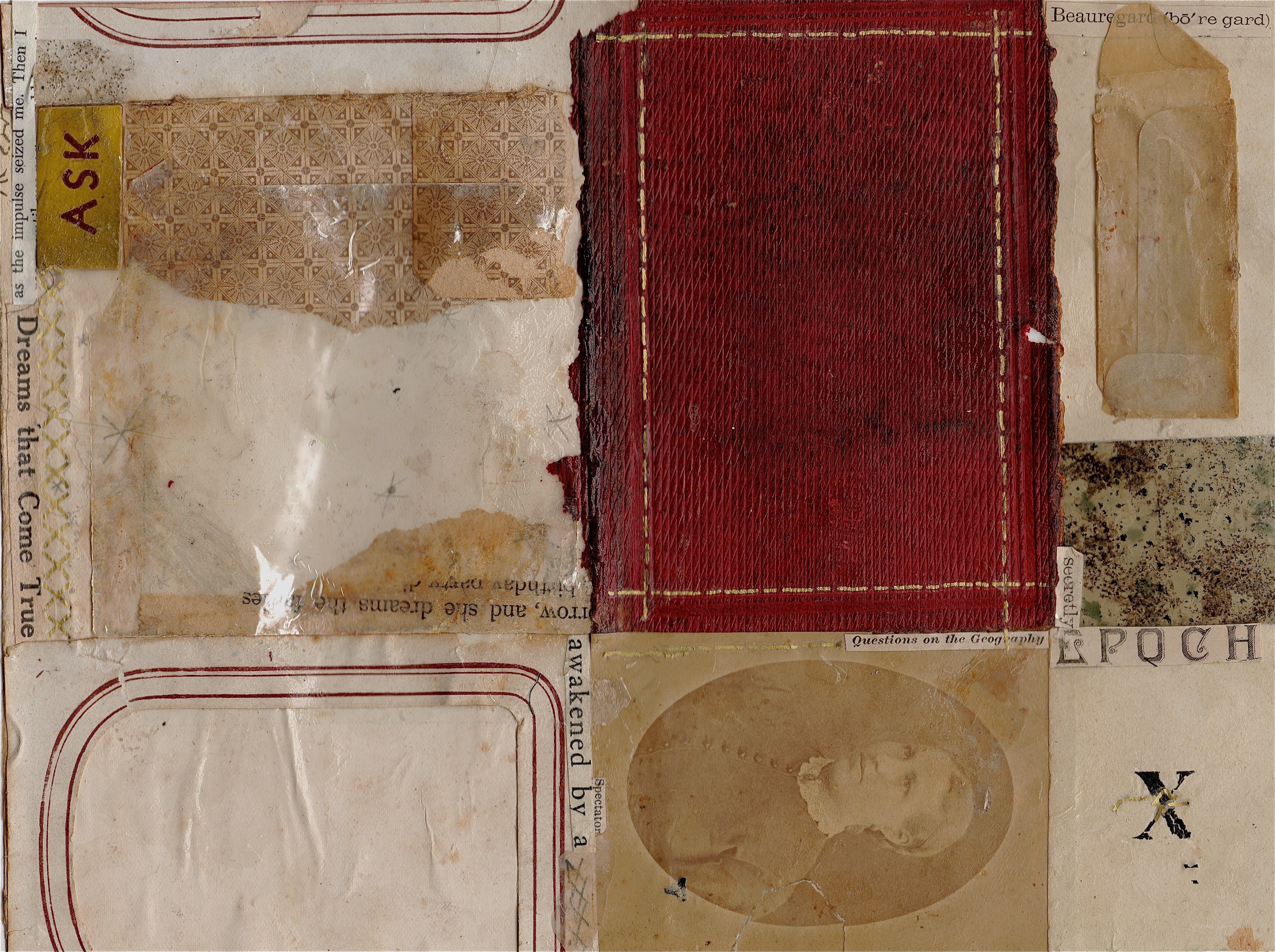collage with vintage book and text