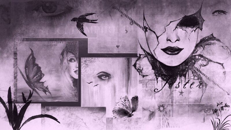 collage with woman's face and birds
