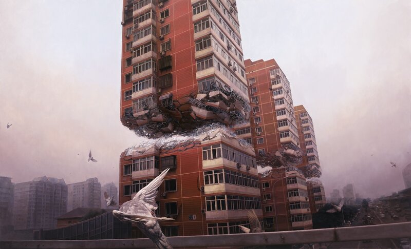 Collapsing Apartment Building