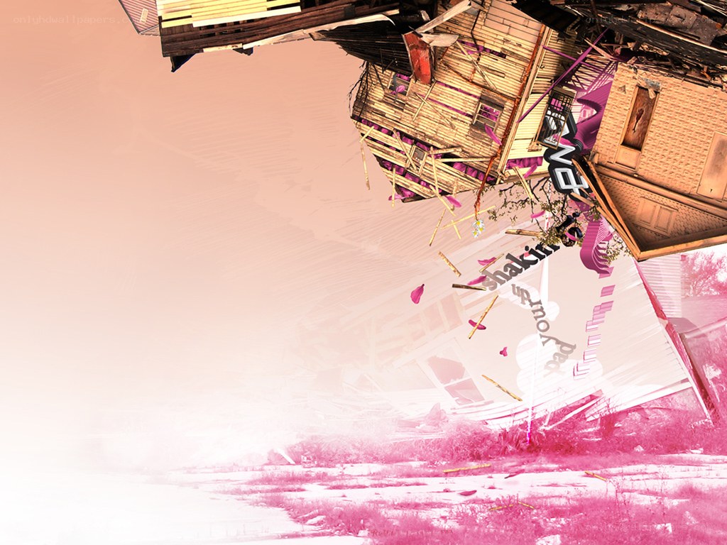 collapsing house collage