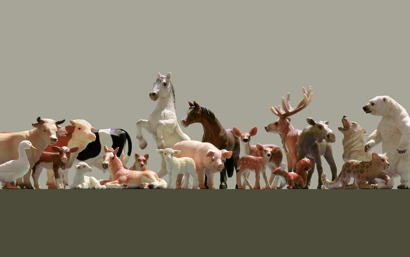 collection of animal figurines