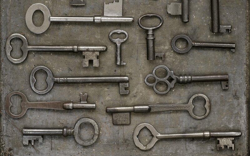collection of antique keys