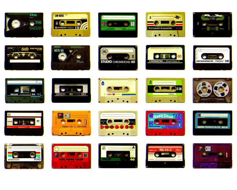Collection of Audio Cassettes — Black, Neutral