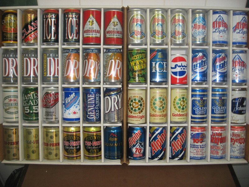 collection of beer cans