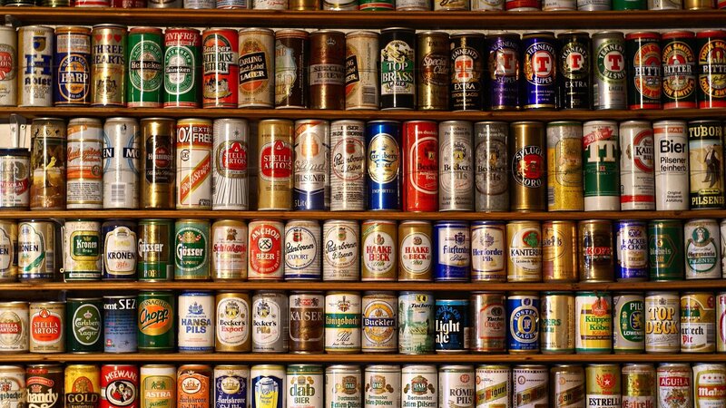 collection of beer cans