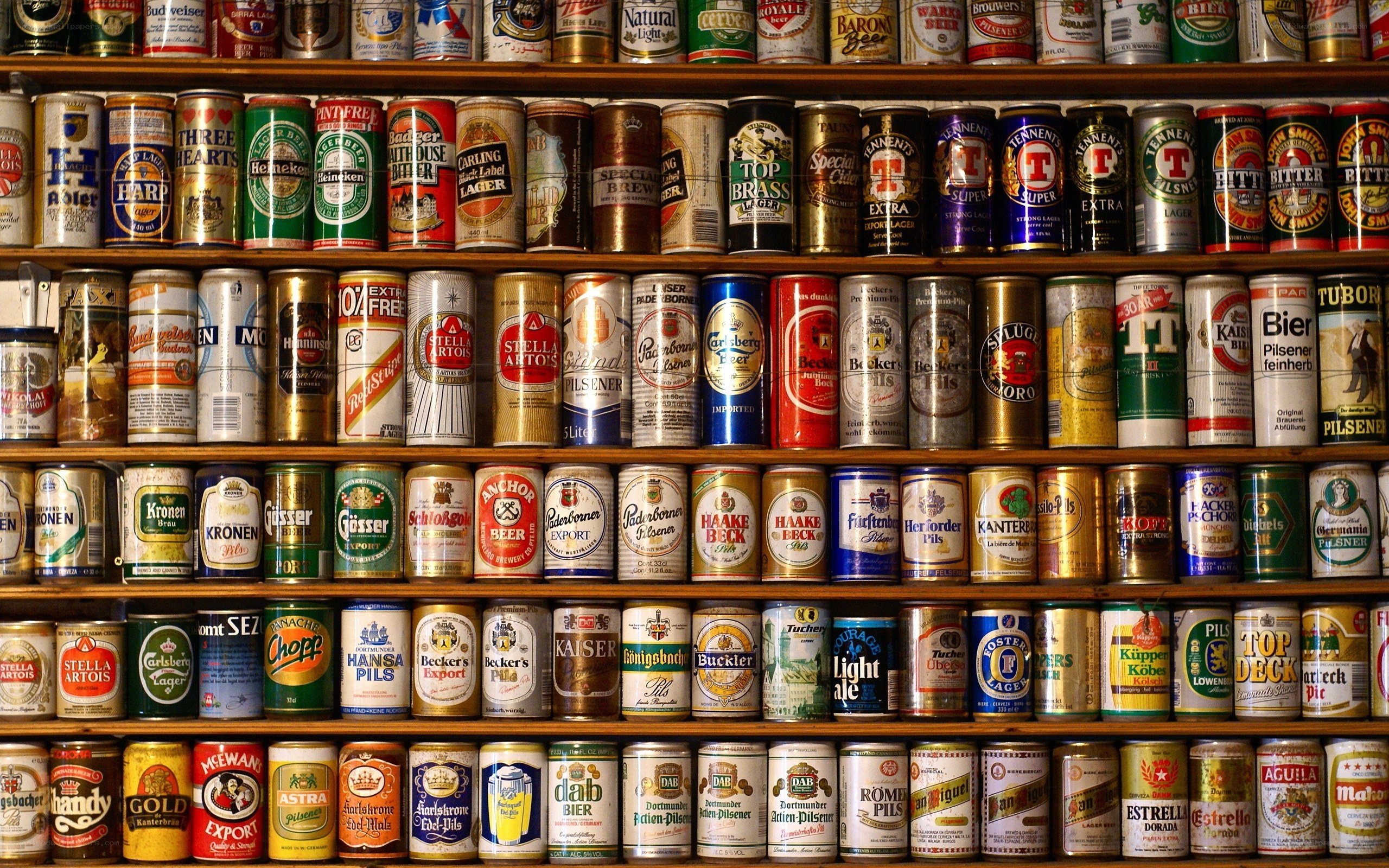 collection of beer cans